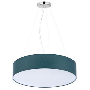 Lampa wisząca RONDO z zielonej tkaniny i białej blendy TK LIGHTING