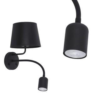 Kinkiet MAJA BLACK z włącznikami i elastycznym ramieniem do czytania TK Lighting