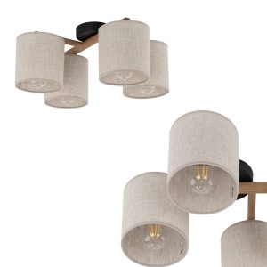 Lampa sufitowa DEVA kolor Czarny / jasne drewno 6866 TK Lighting