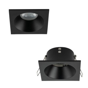 Oczko wpuszczane PRISMA czarna na gwint GU10 z szklanym kloszem 10581 TK Lighting
