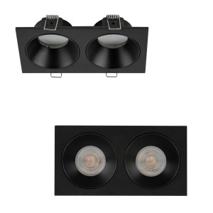 Oczko sufitowe PRISMA czarne na gwint GU10 z szklanym kloszem 10579 TK Lighting