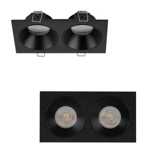 Oczko sufitowe PRISMA czarne na gwint GU10 z szklanym kloszem 10579 TK Lighting