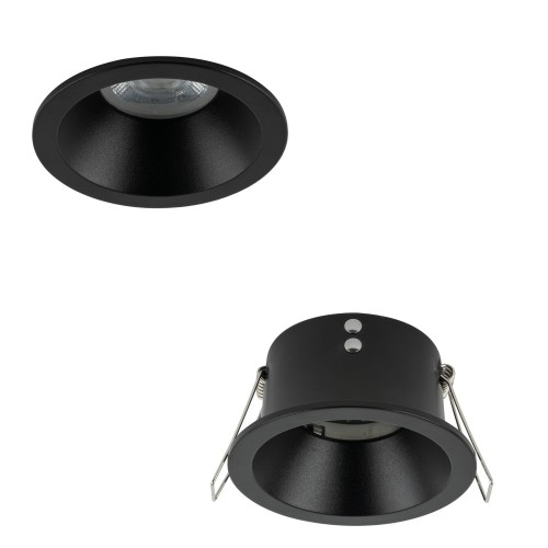 Oczko sufitowe OPTI czarne na gwint GU10 z szklanym kloszem 10577 TK Lighting