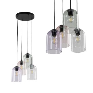 Lampa wisząca szklana na okrągłej rozecie 4xE27 MOLLY 4  KOŁO 10301 TK Lighting