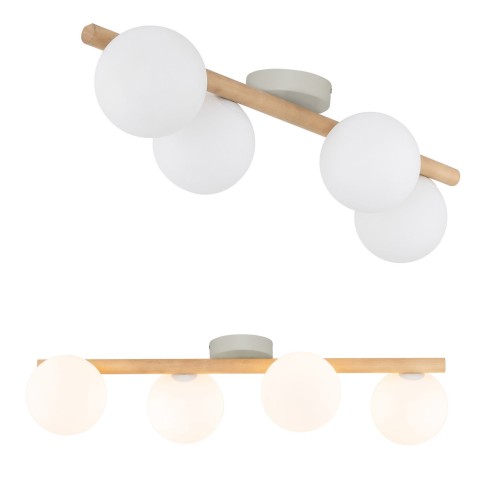 Lampa sufitowa drewniana ze szklanymi kloszami ESTERA WOOD na G9 5769 TK Lighting