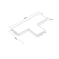 Łącznik natynkowy T Magnetic Slim czarny LP-656-MAG SLIM łącznik T SM BK Light Prestige