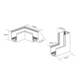 Łącznik podtynkowy L sufit-ściana Magnetic Slim czarny LP-656-MAG SLIM L RS kąt BK Light Prestige
