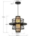 Rattanowa lampa wisząca Astra czarna 1xE27 LP-3110/1P BK Light Prestige