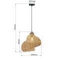 Rattanowa lampa wisząca Shella 40 cm jasne drewno 1xE27 LP-1806/1P 40cm Light Prestige