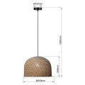 Rattanowa lampa wisząca Kanso 50 cm jasne drewno 1xE27 LP-2025/1P 50 cm Light Prestige