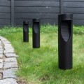 Lampa ogrodowa słupek LED solarny czarny 31cm wbijany