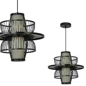 Rattanowa lampa wisząca Astra czarna 1xE27 LP-3110/1P BK Light Prestige
