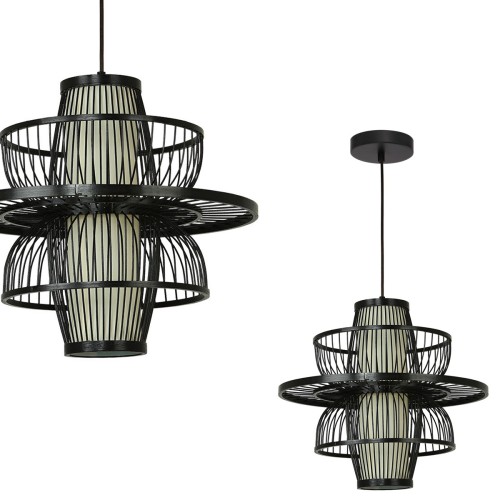 Rattanowa lampa wisząca Astra czarna 1xE27 LP-3110/1P BK Light Prestige