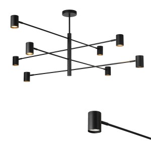 Lampa wisząca Snow 8 czarna 8xGU10 LP-731/8P BK Light Prestige