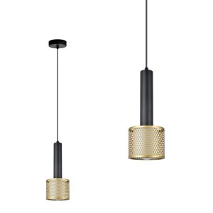 Lampa wisząca Amo złoto-czarna 1xE27 LP-0702/1P GD Light Prestige