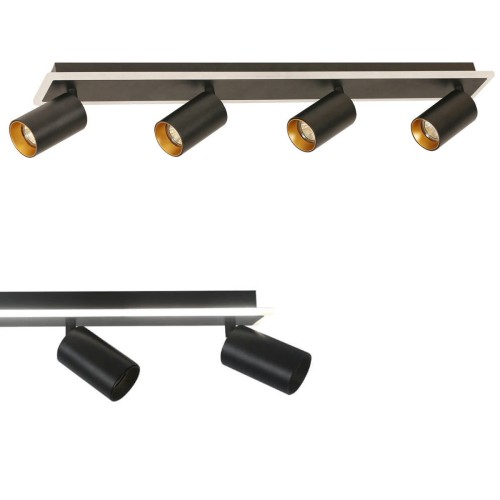 Lampa sufitowa Parma 4xGU10 + 1xLED czarna LP-0612/4C BK Light Prestige