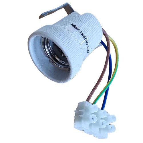 Oprawka Ceramiczna E27 max. 60W z przewodami i kostką