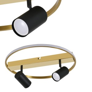 Lampa sufitowa VIENNA z podświetlanym ringiem LED i dwoma reflektorkami złota CL231045 Zuma Line