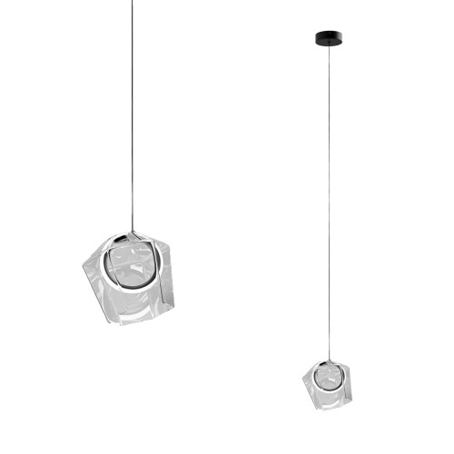 Lampa zwis z transparentnym szklanym kloszem COLORE zatopiony ring LED MD3350-1BL/C Zuma Line