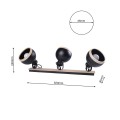 Milagro Lampa sufitowa OVAL BLACK 3xE27 MLP8658