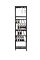 Barek szafka na wino kieliszki czarny  45x35x180 cm 