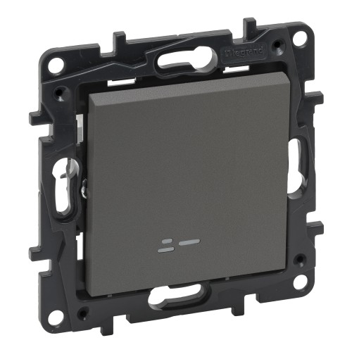 Pojedynczy łącznik z podświetleniem kolor stalowy NILOE STEP 863411 Legrand