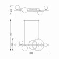 MD2448-7B-3BGD TAREMI LAMPA WISZĄCA CZARNA-ZŁOTA/BLACK-GOLD Zuma Line