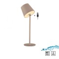 Lampka stołowa BOTERIA piaskowa LED przenośna ładowana USB IP54 19251-39 Just Light
