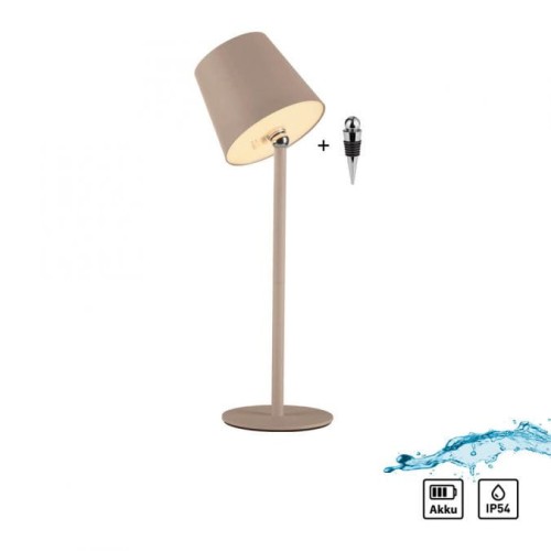 Lampka stołowa BOTERIA piaskowa LED przenośna ładowana USB IP54 19251-39 Just Light