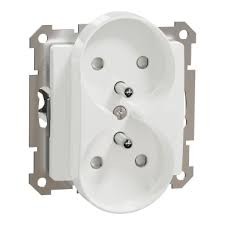 Gniazdo 2x2P+PE z przesłonami do systemu ramkowego Sedna Design - SDD111275