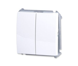 Łącznik schodowy podwójny, 10AX, zaciski śrubowe, biały - BMW6/2.01/11