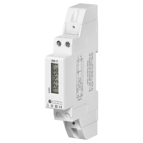 Licznik wskaźnik żużycia energii elektrycznej 1-fazowy 40A 1 moduł th35