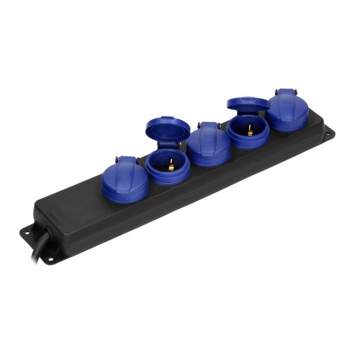 Przedłużacz warsztatowy bryzgoszczelny IP44 5 gniazd 2P+Z przewód gumowy 3x1,5mm² długość 3m