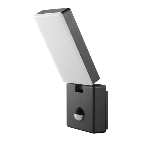 Oprawa LED elewacyjna z czujnikiem ruchu zewnętrzna 10W IP65 szara regulowana