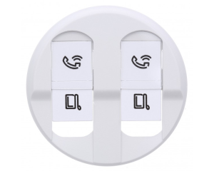 Plakietka biała do gniazd podwójnych RJ45 068252  Legrand