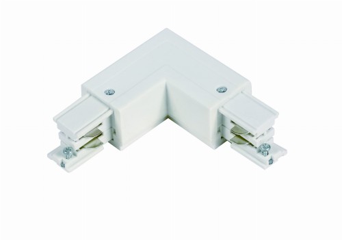 Łącznik L 3F prawy biały do szynoprzewodów Light Prestige