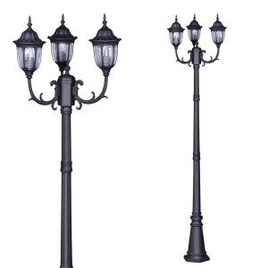 Wysoka zewnętrzna lampa stojąca K-7007A2/3N czarna z serii VASCO | KAJA