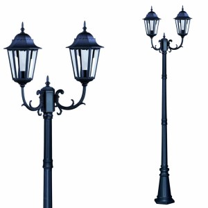Wysoka zewnętrzna lampa stojąca K-7006A2/2 czarna z serii LOZANA | KAJA