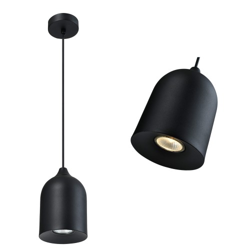 Metalowa lampa wisząca Nilo czarna 1xGU10 LP-0110/1P BK Light Prestige