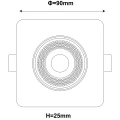 Ruchome kwadratowe oczko podtynkowe Plus czarne LED CCT LP-1506/1RS BK Square Light Prestige