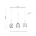 SOPHIA GREEN COGNAC LAMPA WISZĄCA 3XE14 11147 TK Lighting