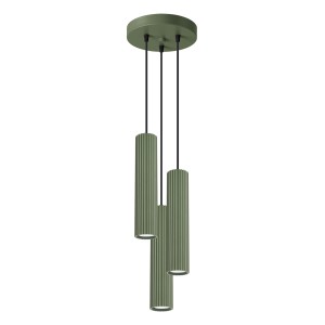 Lampa wisząca KARBON 3P zielona oliwka SL.1614 Sollux Lighting