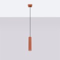 Lampa wisząca KARBON 1 ochra czerwona SL.1630 Sollux Lighting