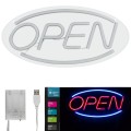 Neon LED napis OPEN wymiary 45x22cm zasilanie bateryjne lub USB