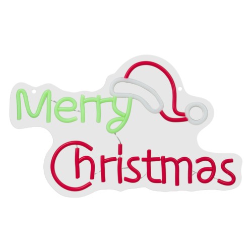 Neon LED napis MERRY CHRISTMAS wymiary 40 x 24 cm zasilanie abteryjne lub USB