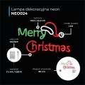 Neon LED napis MERRY CHRISTMAS wymiary 40 x 24 cm zasilanie abteryjne lub USB