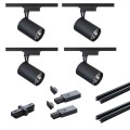 Zestaw szynowy 4x Reflektor LED  15W szynoprzewód 2x 1m zasilanie końcowe