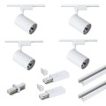 Zestaw szynowy 4x Reflektor LED  15W szynoprzewód 2x 1m zasilanie końcowe