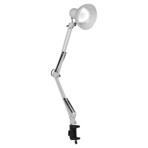 Lampka biurkowa składana mocowanie blatowe na żarówkę E27 biała