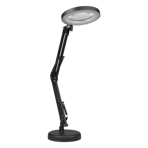 Lampka biurkowa LED z lupą czarna regulowana zmienna barwa zasilanie USB